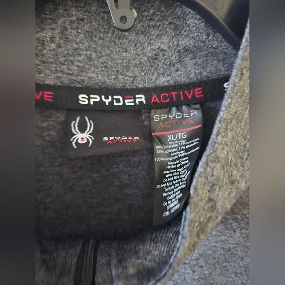 Men's Grey Spyder Zipper pullover XL - Picture 2 of 4